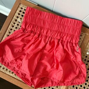 Women's Red High-Waisted Shorts